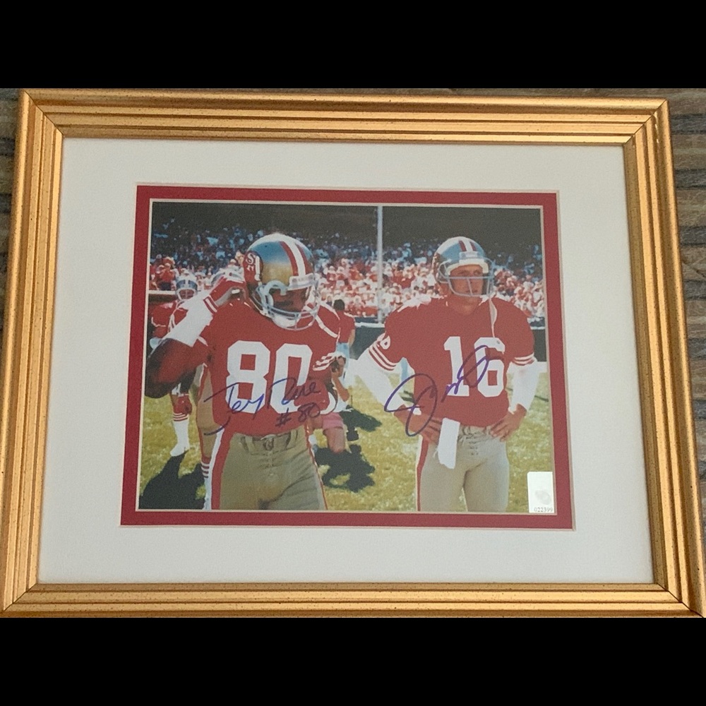 Framed Joe Montana & Jerry Rice Autographed 8x10 - Picture 1 of 1